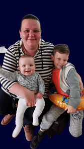 Amy Griffiths with her children