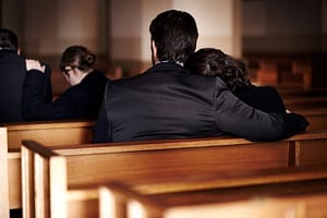People at a funeral