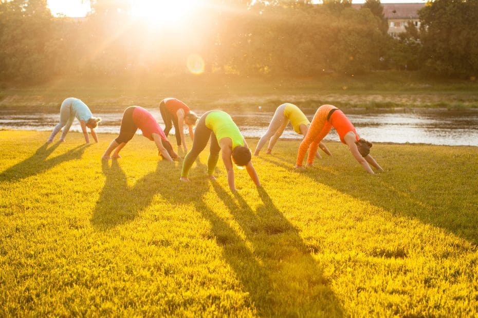 Sunrise yoga class