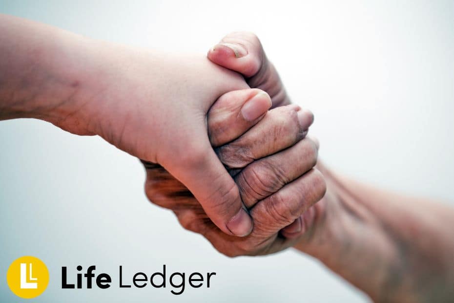 Life Ledger logo with people holding hands