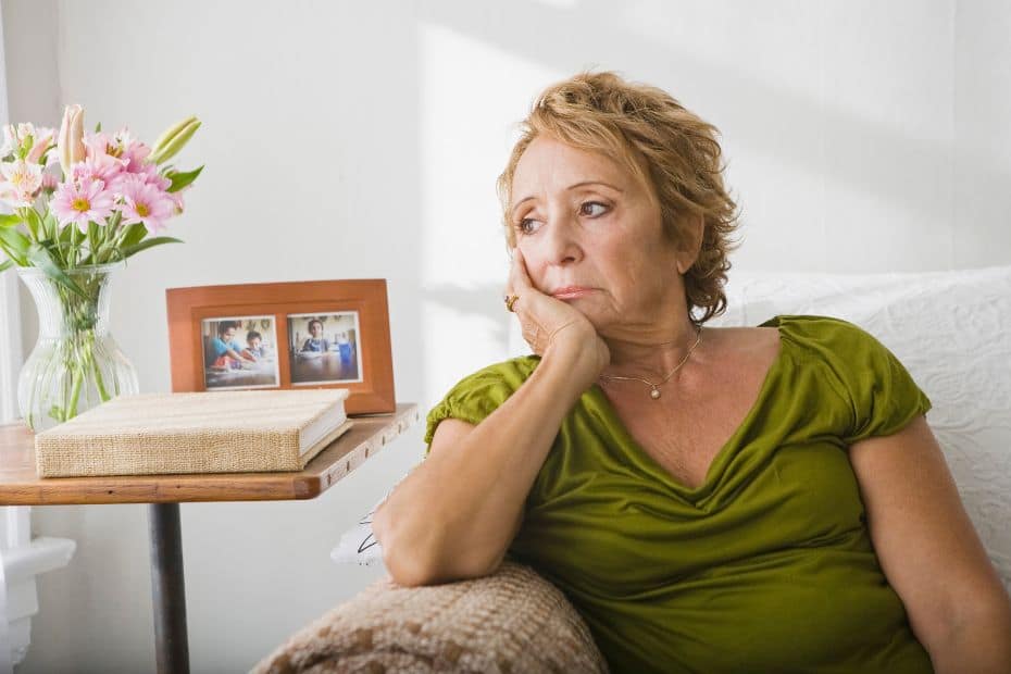 Woman looking sad